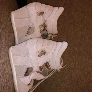 Ash tan high top wedges sneakers